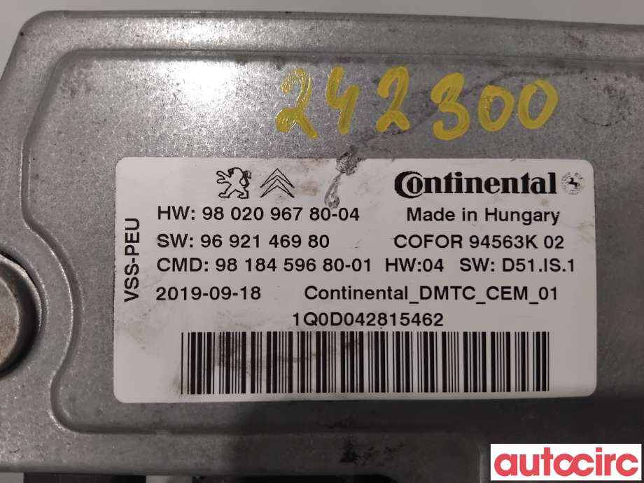 Styreenhet tenning til Opel Vivaro C 2020-->>  (OPEL|9818459680|94563K02|9802096780)