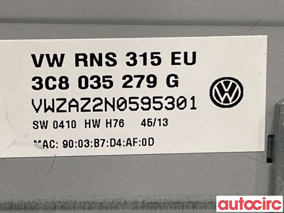 Bilstereo navigasjon til VW Passat 2011-2015 (B7) (B7) (VOLKSWAGEN|3C8035279GX|RNS315|3C8035279G)