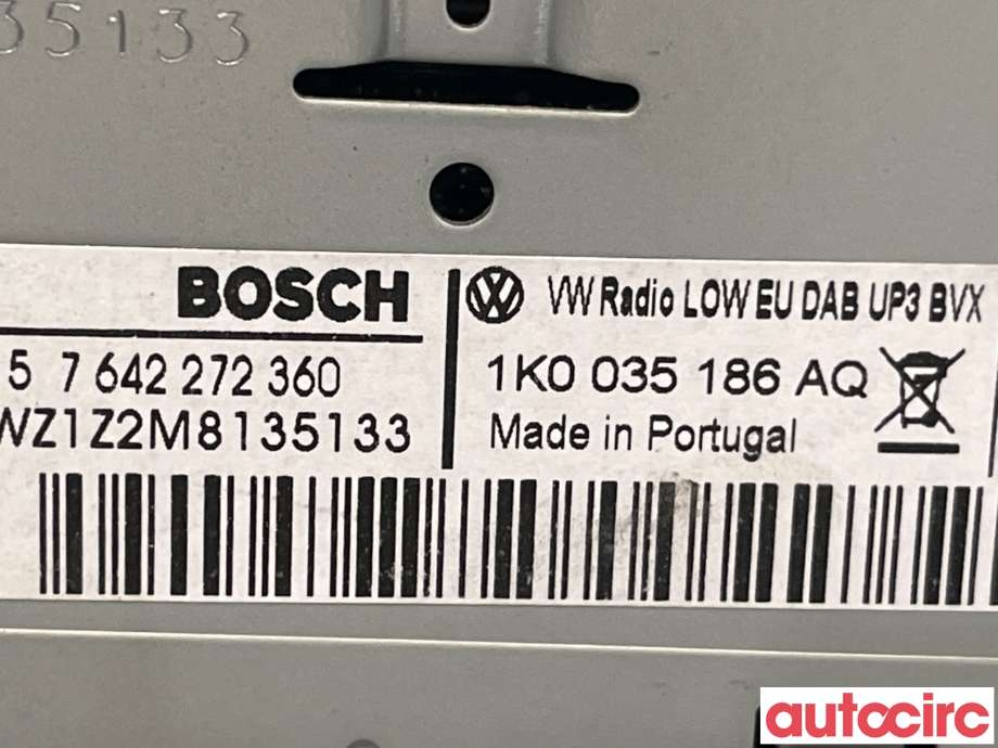 Bilstereo til VW Caddy 2010-2015 (Type III, Fase 2)  (VOLKSWAGEN|1K0057186B|1K0035186AQ)
