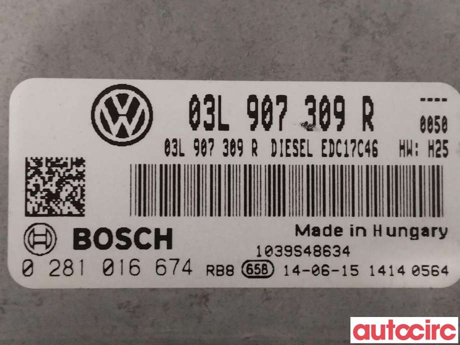 Styreenhet motor til VW Caddy 2010-2015 (Type III, Fase 2)  (03F906070GL|03L907309R)
