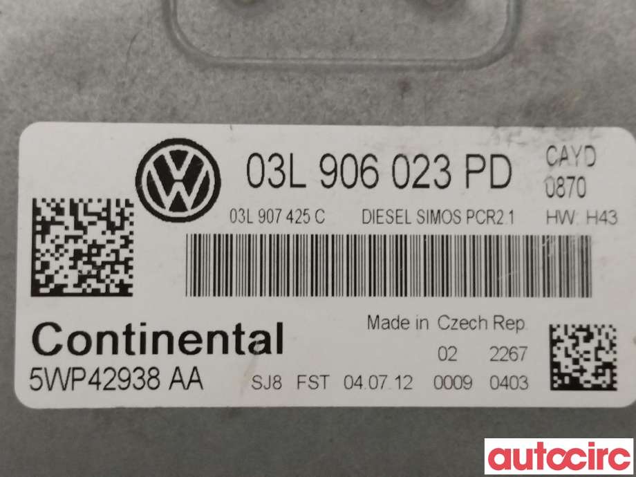 Styreenhet motor til VW Caddy 2010-2015 (Type III, Fase 2) (VOLKSWAGEN|03L906023TH|03L906023PD)
