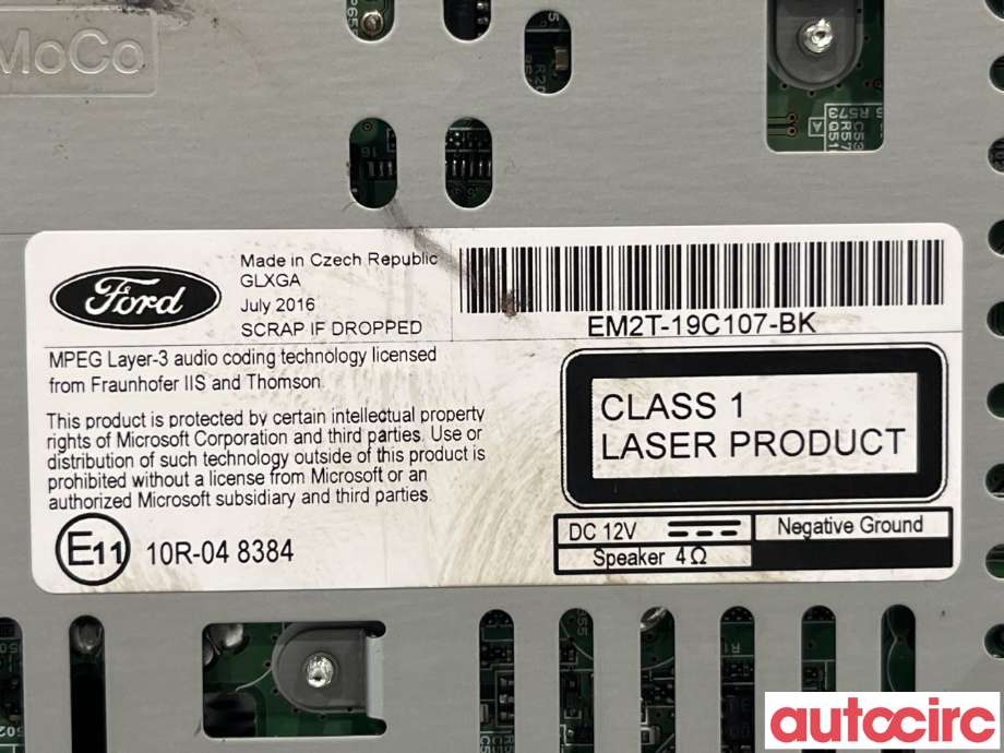 Bilstereo til Ford S-Max 2015-->> (Type II)  (FORD|2502573|EM2T-19C107-BK)