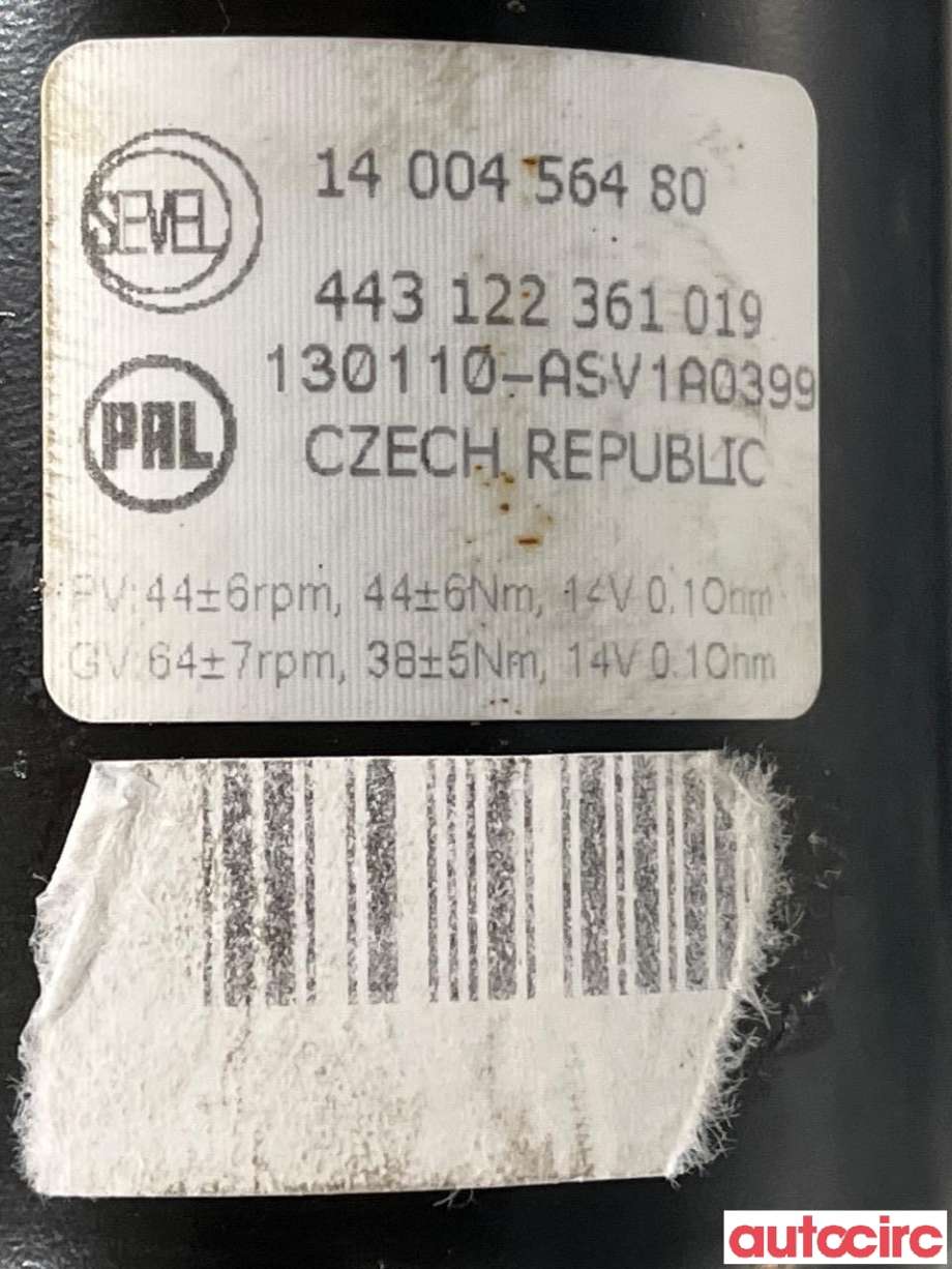 Viskermotor frontrute til Citroën Jumpy 2007-2016 (Type II)  (CITROEN|6405GE|1400456480)