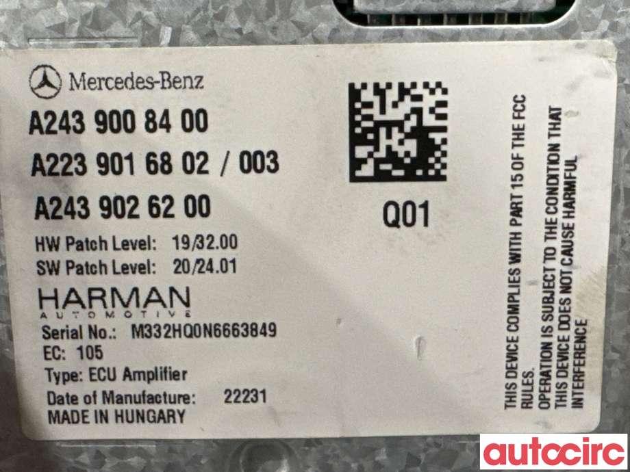 Styreenhet diverse til Mercedes EQC 2019-->>  (MERCEDES|A2439000401||A2439008400)