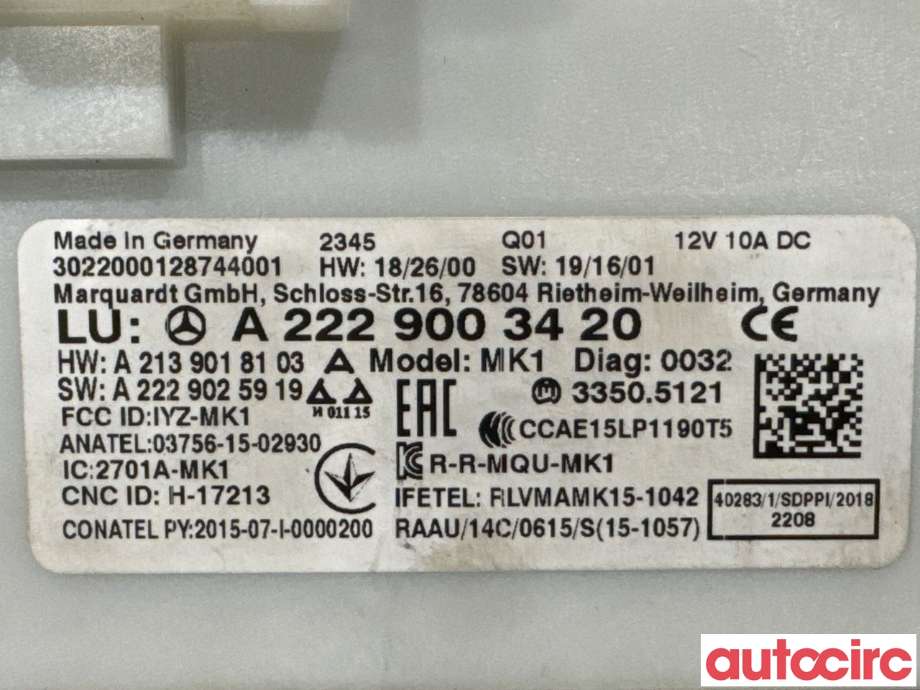 Styreenhet nøkkelfri/keyless til Mercedes EQC 2019-->>  (MERCEDES|A2229003420||A2229008021)