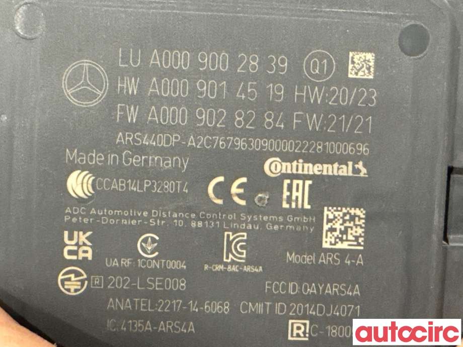Sensor radar til Mercedes EQC 2019-->>  (MERCEDES|A0009002839|)