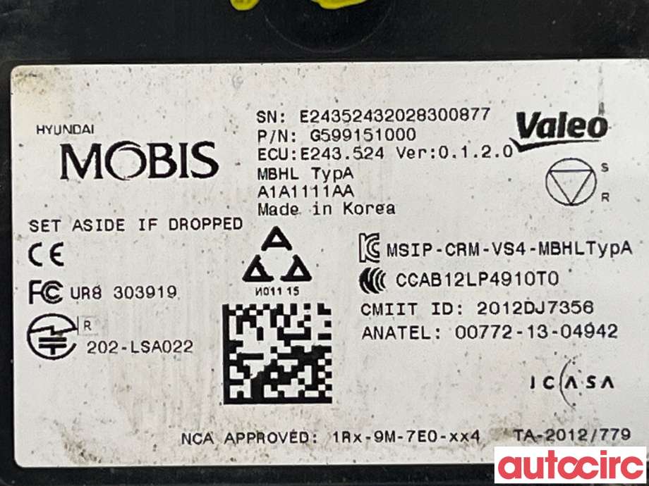 Sensor radar til Kia Niro 2021-->>  (KIA|99140G5000|G599151000)