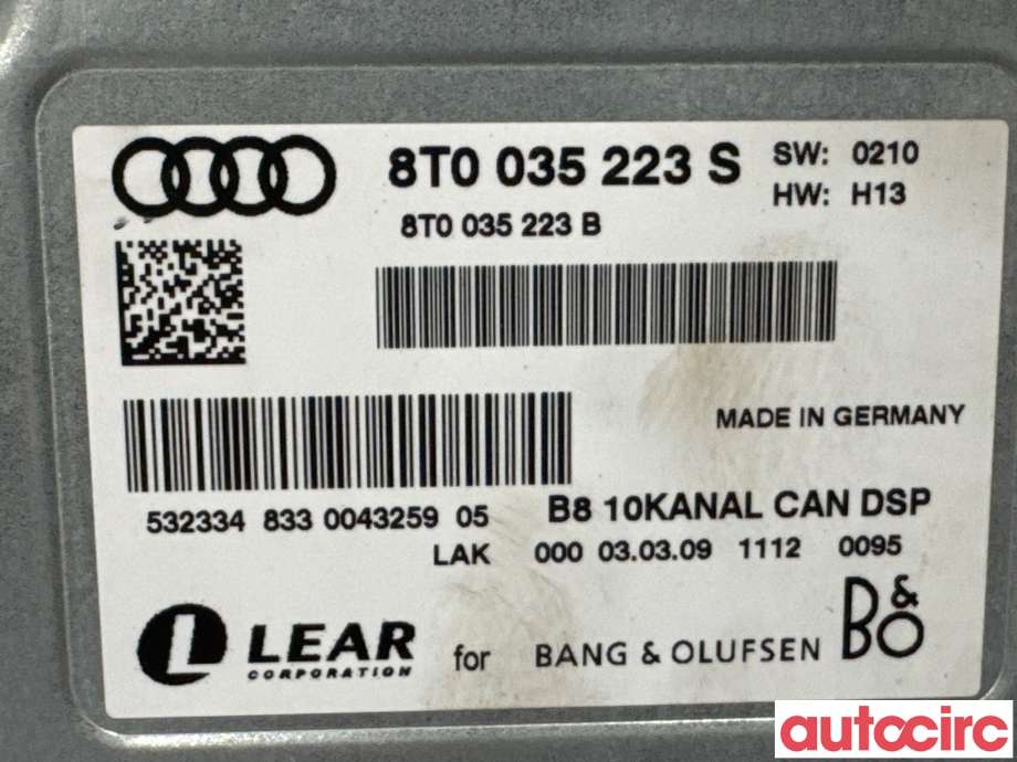Bilstereo forsterker til Audi A4 2007-2014 (Type IV) (B8) (B8) (AUDI|8T0035223AQ||8T0035223S)