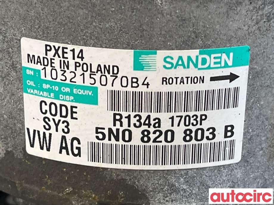 Aircondition kompressor til Škoda Octavia 2009-2013 (Type II, Fase 2) (SKODA|1K0820859T|5N0820803B)