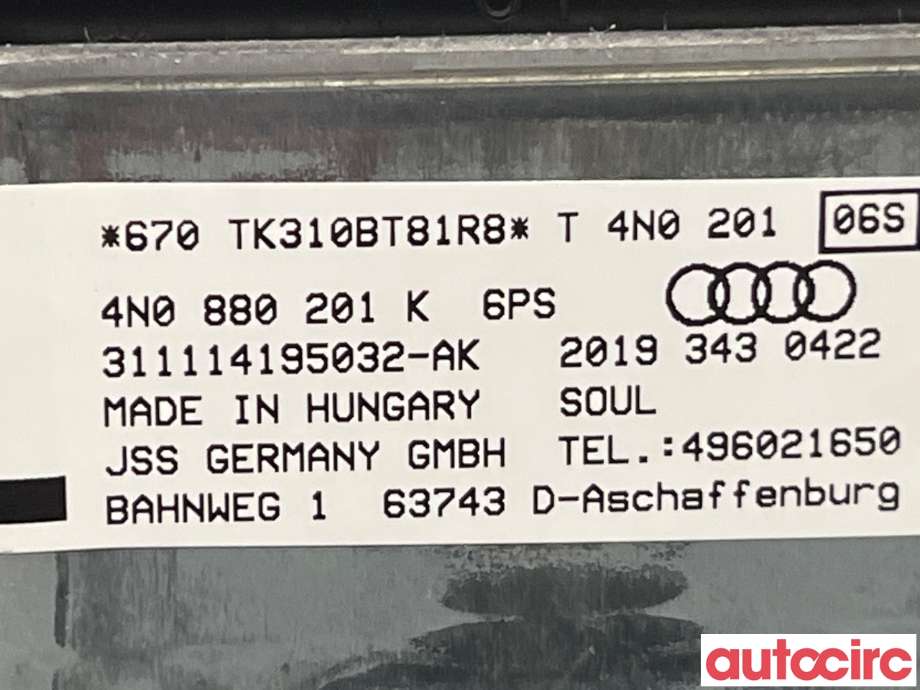 Airbag rattpute til Audi e-tron 2018-->> (AUDI|4N0880201K)