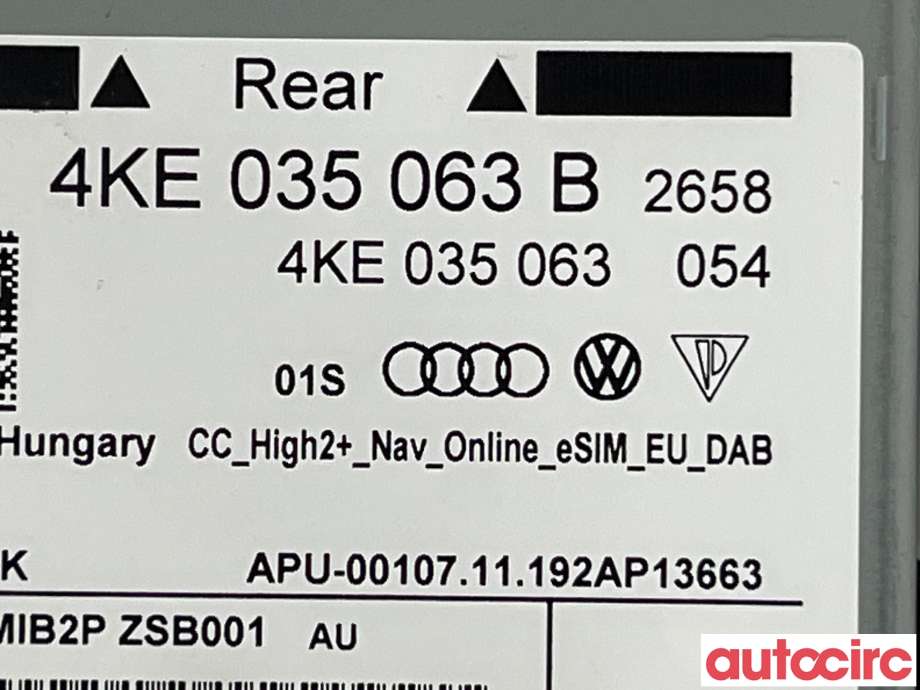 Bilstereo diverse til Audi e-tron 2018-->>  (AUDI|4K0035063D|4KE035063B)