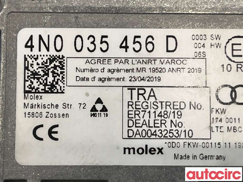 Diverse deler til Audi e-tron 2018-->> (AUDI|4N0035456D)
