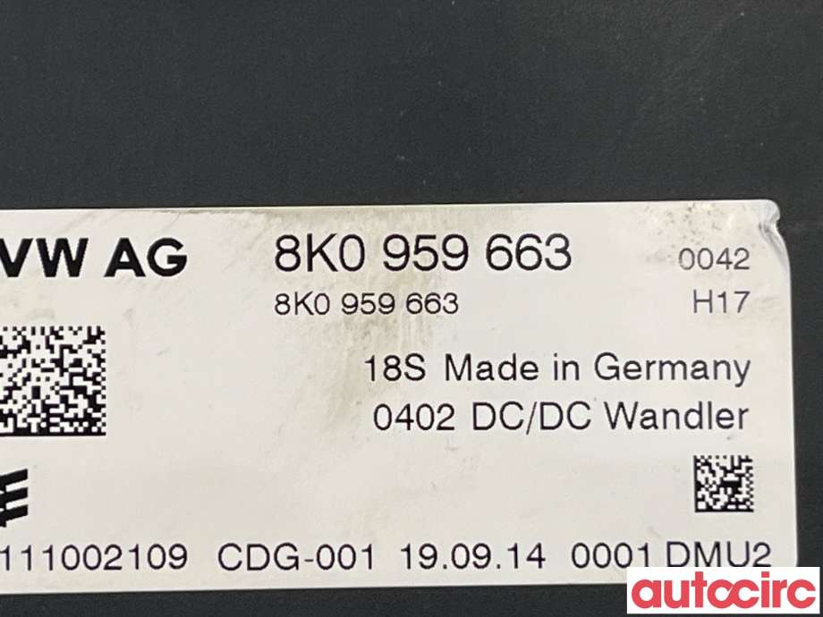 Styreenhet diverse til Audi A4 2007-2014 (Type IV) (B8) (B8) (AUDI|8K0959663D|8K0959663)