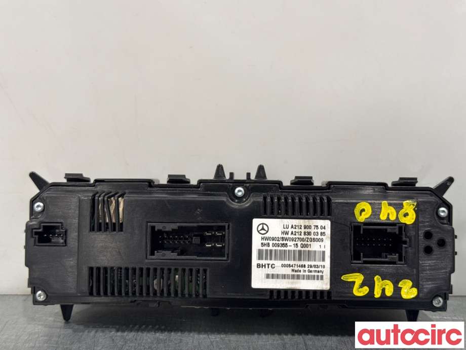 Varmeapparat betjening til Mercedes E-Klasse 2009-2013 (Fase 1) (W212) (W212) (MERCEDES|A2129009209|5HB009355-15|A2129006827)