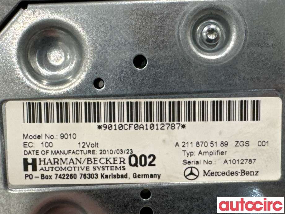 Bilstereo forsterker til Mercedes E-Klasse 2009-2013 (Fase 1) (W212) (W212) (MERCEDES|A2118705189|9010|A2188201100)