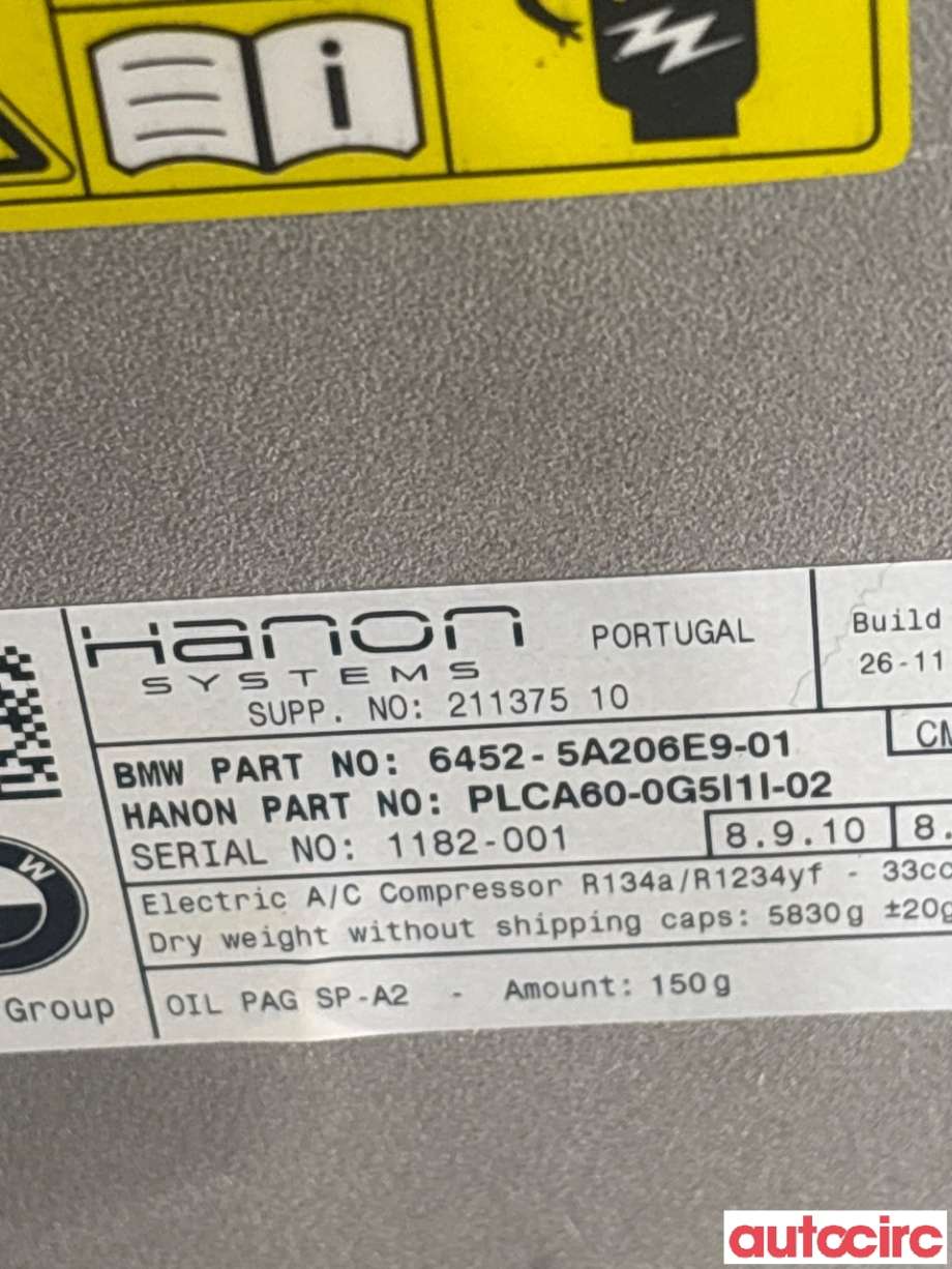 Aircondition kompressor til BMW iX3 2021-->> (BMW|64525A45A24||6452-5A206E9-01)