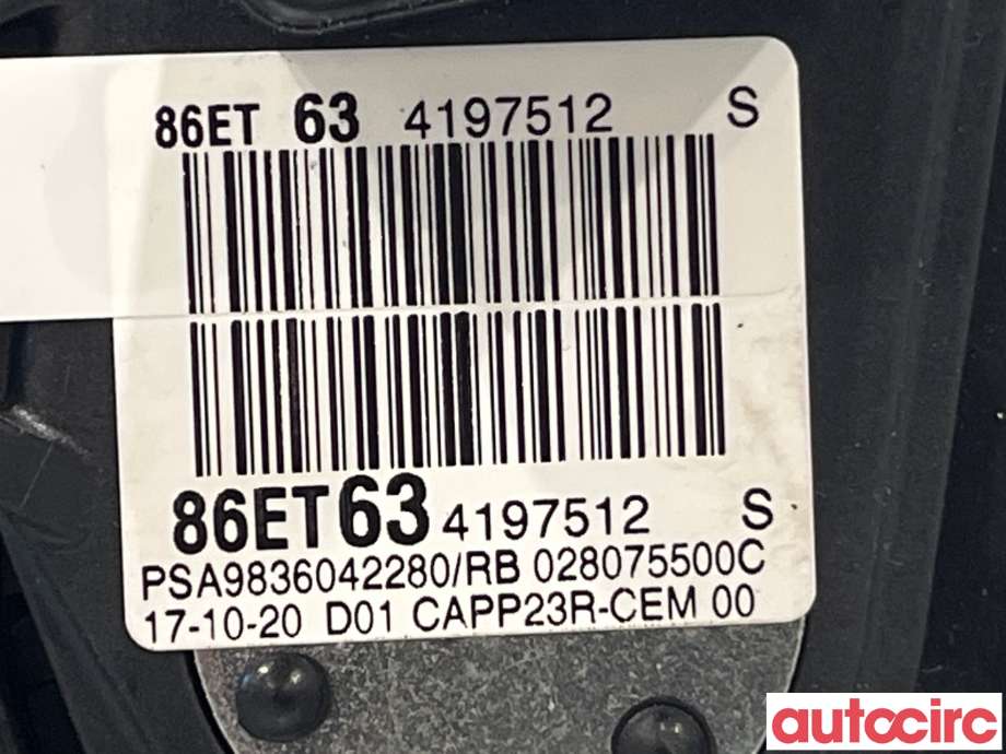 Pedal gass til Peugeot Partner 2019-->> (Type III)  (PEUGEOT|9836042280|028075500C)