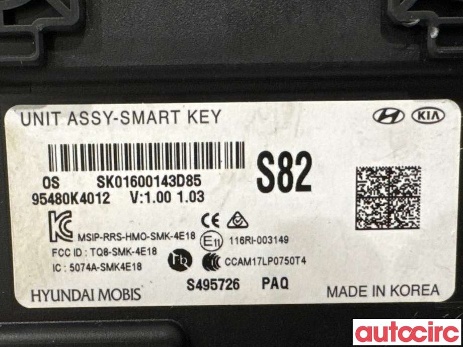 Styreenhet nøkkelfri/keyless til Hyundai Kona 2017-2021 (Type I, Fase 1)  (HYUNDAI|95480K4012|)