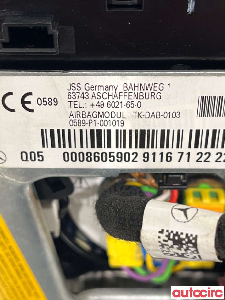 Airbag rattpute til Mercedes E-Klasse 2009-2013 (Fase 1) (W212) (W212) (MERCEDES|A0008605902|)