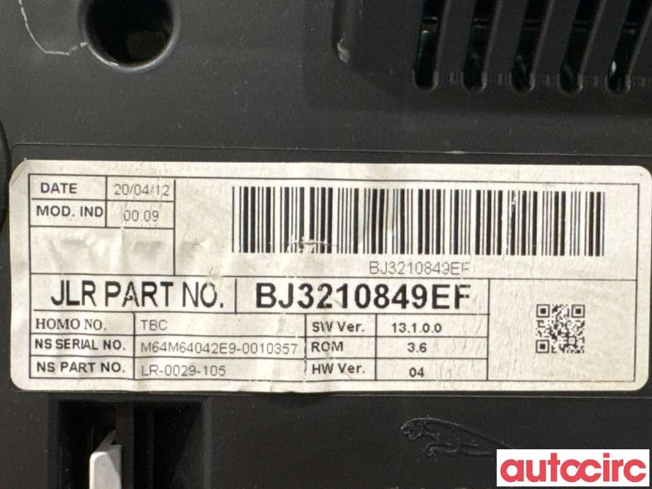 Instrumentpanel til Land Rover Range Rover, Evoque 2011-2019 (Type I) (LAND-ROVER|LR034164|EJ3210849EF|LR081751)