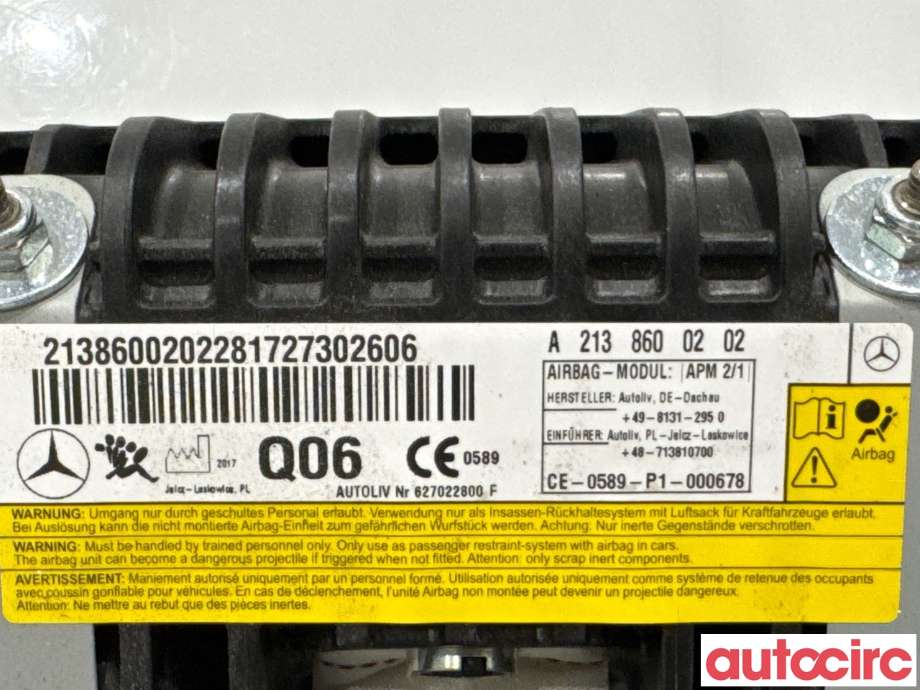 Airbag passasjer til Mercedes E-Klasse 2016-2023 (W213) (W213) (MERCEDES|A2138600202|)