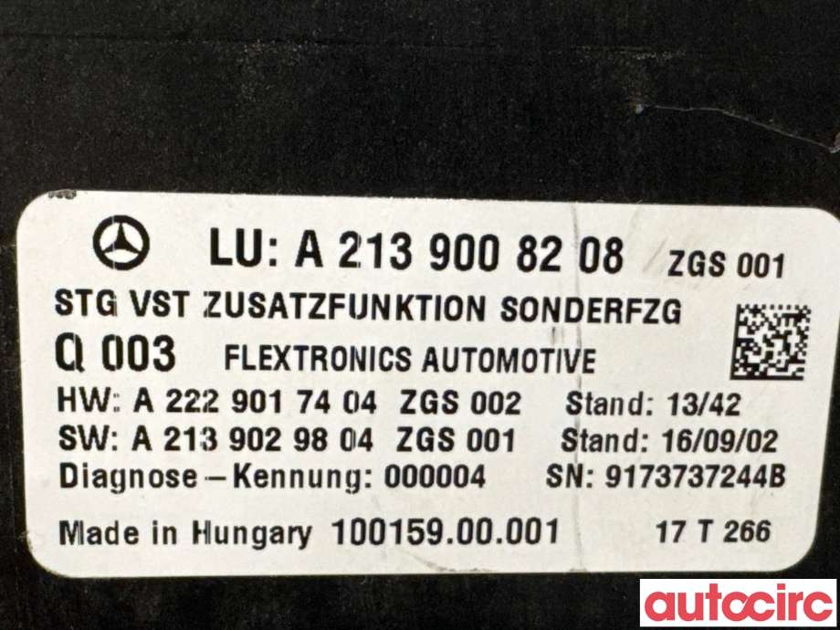 Styreenhet diverse til Mercedes E-Klasse 2016-2023 (W213) (W213) (MERCEDES|A2139008208||A2139002113)