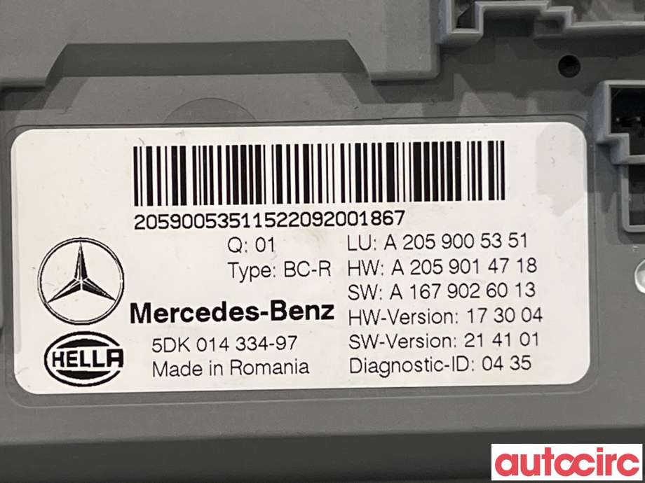 Styreenhet diverse til Mercedes EQC 2019-->> (MERCEDES|A2059005351)