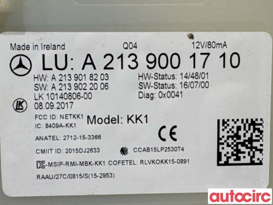 Styreenhet nøkkelfri/keyless til Mercedes E-Klasse 2016-2023 (W213) (W213) (MERCEDES|A2139001710||A2229003320)