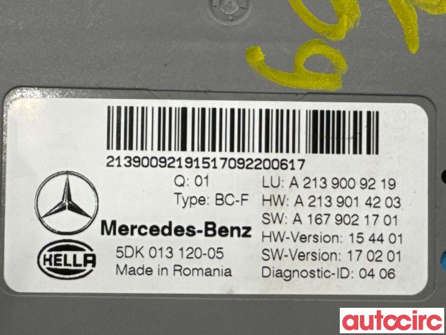 Styreenhet diverse til Mercedes E-Klasse 2016-2023 (W213) (W213) (MERCEDES|A2139009219|5DK013120-05|A2139008626)