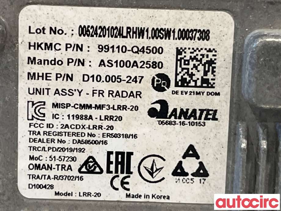 Sensor radar til Kia Niro 2021-->>  (KIA|99110Q4500|99110-Q4500)