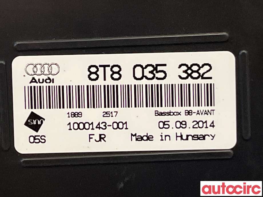 Bilstereo høyttaler til Audi A4 2007-2014 (Type IV) (B8) (B8) (AUDI|8T8035382)