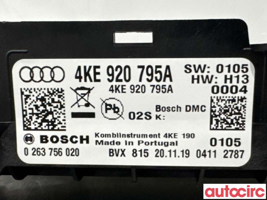 Instrumentpanel til Audi e-tron 2018-->>  (AUDI|4KE920795A|0263756020)