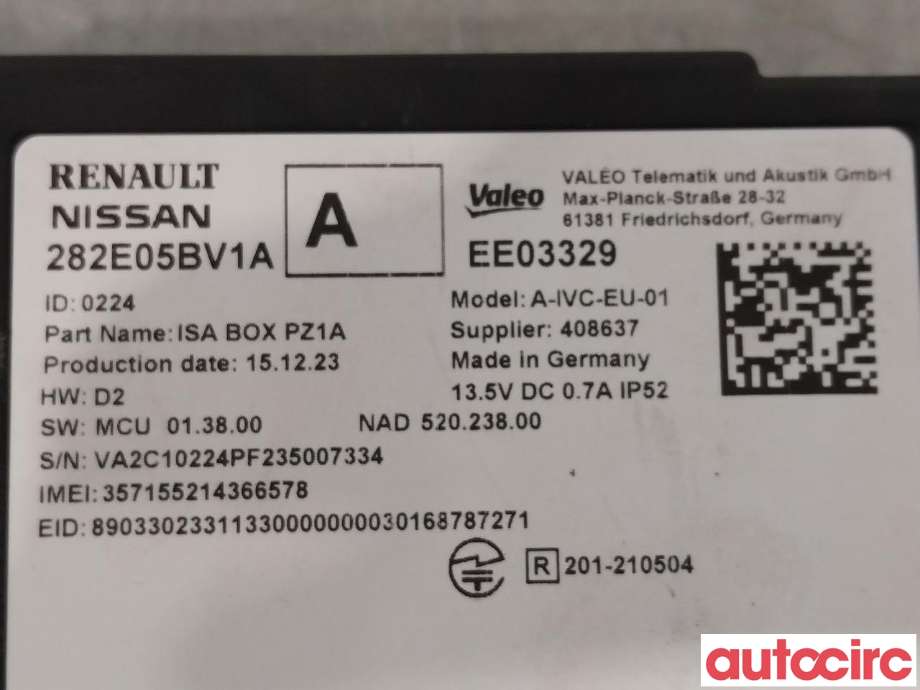 Styreenhet diverse til Nissan Ariya 2022-->>  (NISSAN|282E05BV1A)