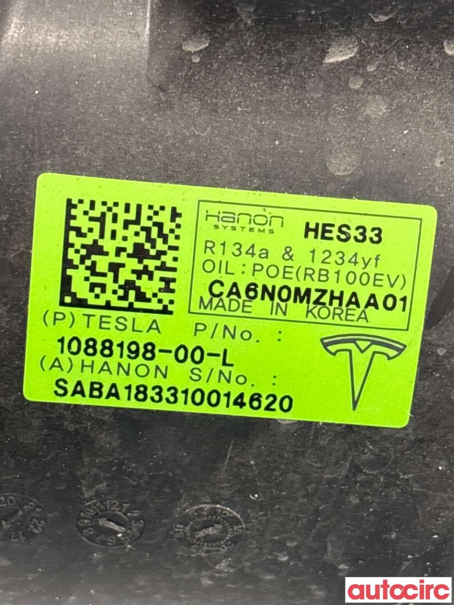 Aircondition kompressor til Tesla Model 3 2018-2023 (Fase 1)  (TESLA|1088198-00-L|CA6N0MZHAA01)