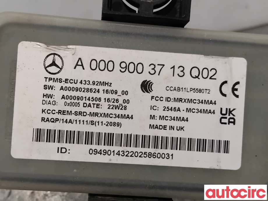 Styreenhet diverse til Mercedes EQC 2019-->>  (MERCEDES|A0009003713|)