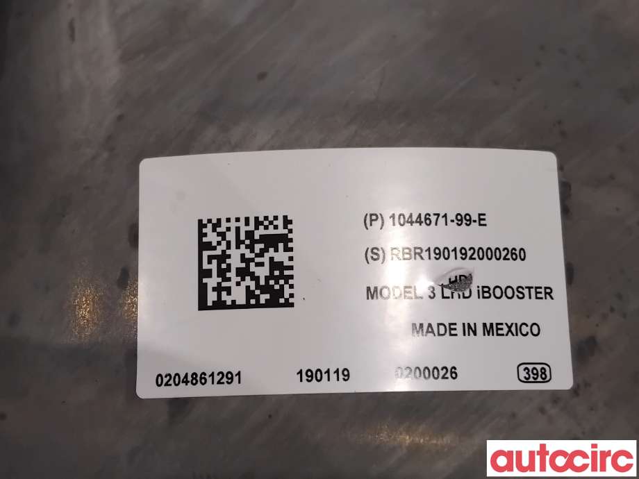 Bremsekraft-forsterker til Tesla Model 3 2018-2023 (Fase 1)  (TESLA|1044671-00-C|0204861291|1044671-99-E)