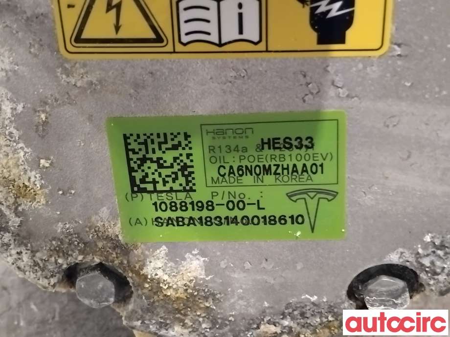 Aircondition kompressor til Tesla Model 3 2018-2023 (Fase 1) (TESLA|1088198-00-L|CA6N0MZHAA01)
