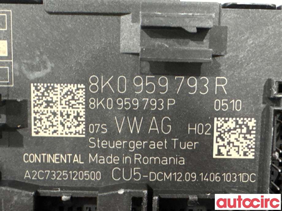 Styreenhet dør venstre foran til Audi A4 2007-2014 (Type IV) (B8) (B8) (AUDI|8K0959793R|A2C7325120500)