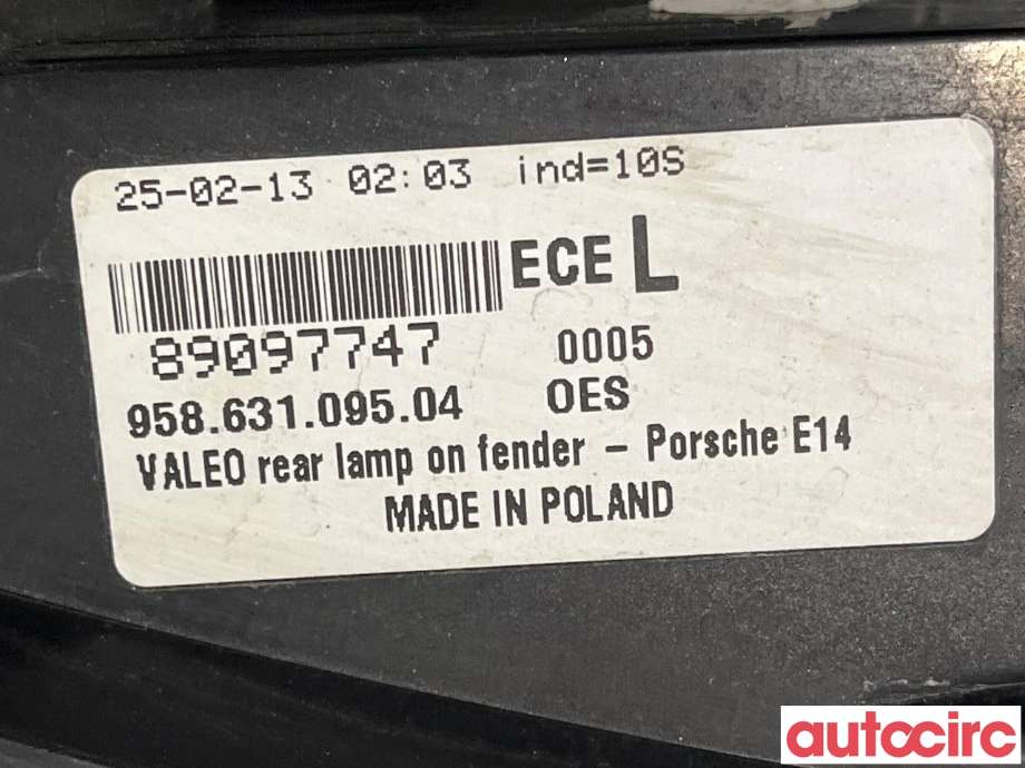 Baklykt venstre til Porsche Cayenne 2010-2017 (92A) (92A) (PORSCHE|95863109502|89097747|95863109504)
