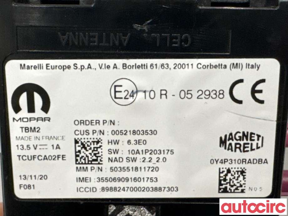 Styreenhet diverse til Fiat 500 2021-->>  (FIAT|52180353||52211206)