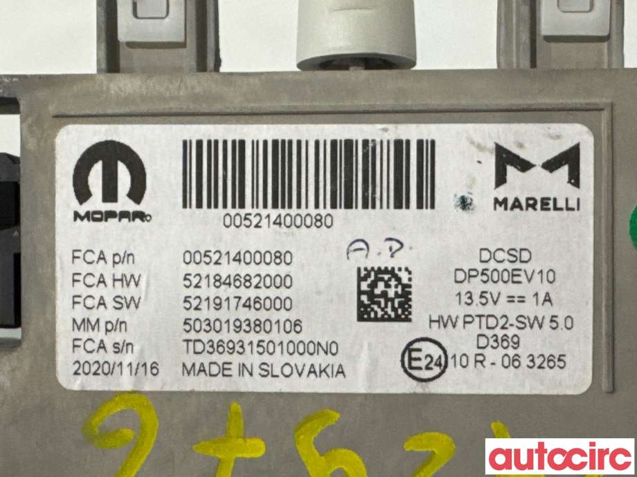Instrument kjørecomputer til Fiat 500 2021-->>  (FIAT|52205131||00521400080)