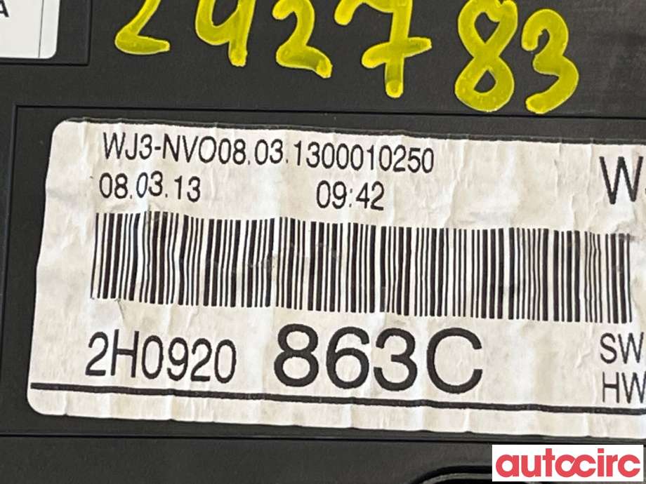 Instrumentpanel til VW Amarok 2010-2016 (Type I, Fase 1)  (VOLKSWAGEN|2H0920863C)
