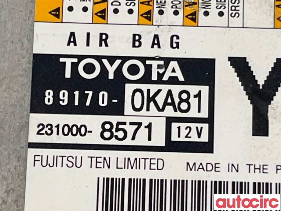 Airbag elektronikk til Toyota Hilux 2016-2020 (TOYOTA|891700KA81|89170-0KA81)