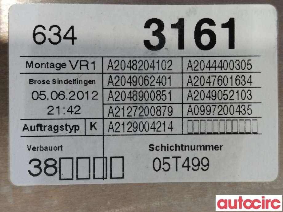Ruteheis til Mercedes C-Klasse 2011-2014 (Fase 2) (W204) (W204) (MERCEDES|A2127201679|)