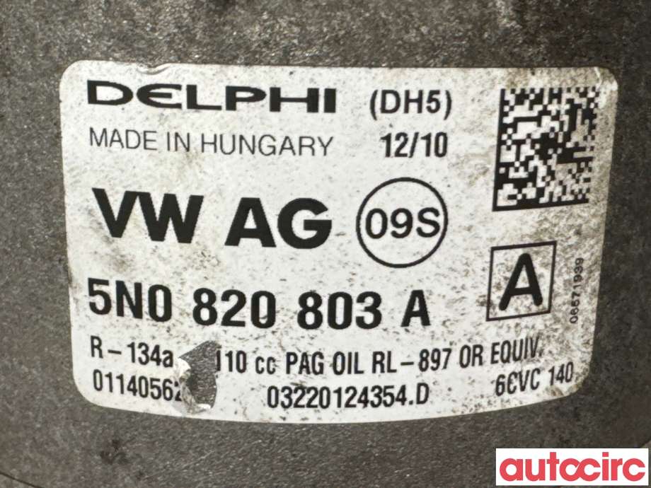 Aircondition kompressor til VW Golf VI 2008-2012  (VOLKSWAGEN|5K0820803X|6CVC140|5N0820803A)
