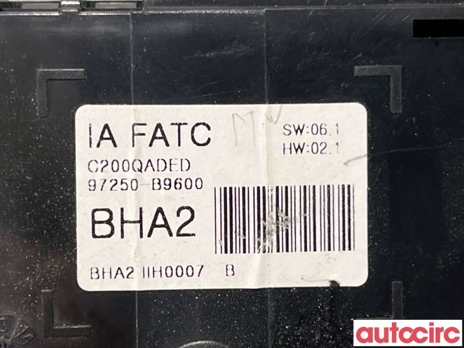 Varmeapparat betjening til Hyundai i10 2008-2013 (Type I)  (HYUNDAI|9725095004XG||97250-B9600)