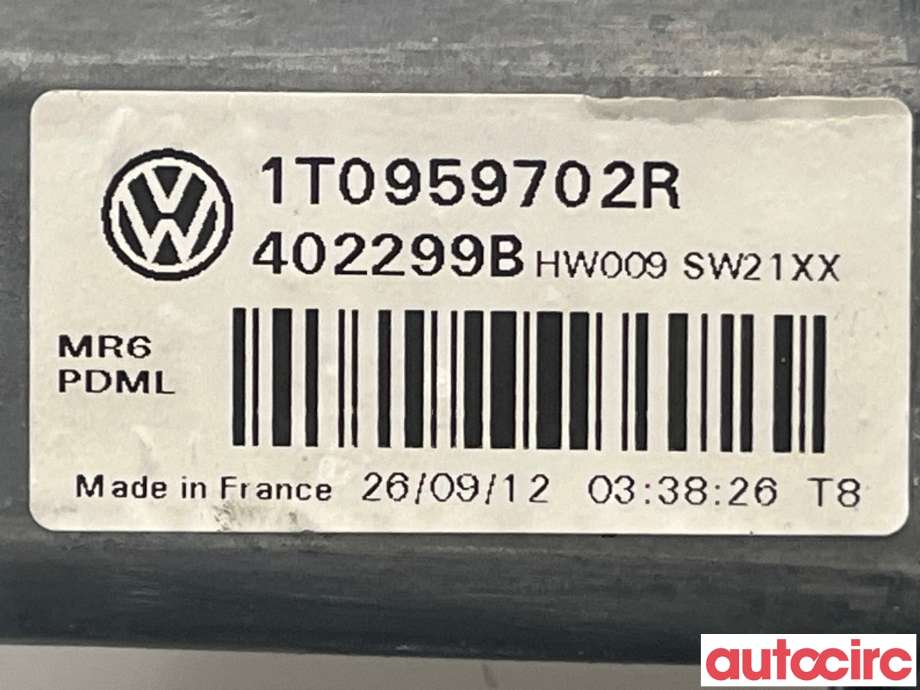 Ruteheis venstre foran til VW Caddy 2010-2015 (Type III, Fase 2)  (VOLKSWAGEN|1T0959702S|1T0959702R)