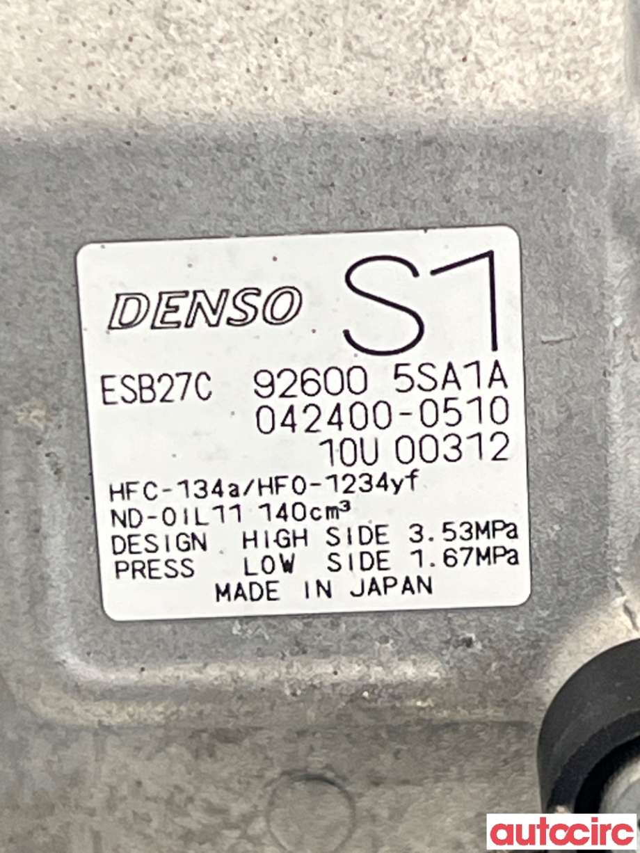 Aircondition kompressor til Nissan Leaf 2018-->> (Type II)  (NISSAN|926005SA1A|042400-0510)