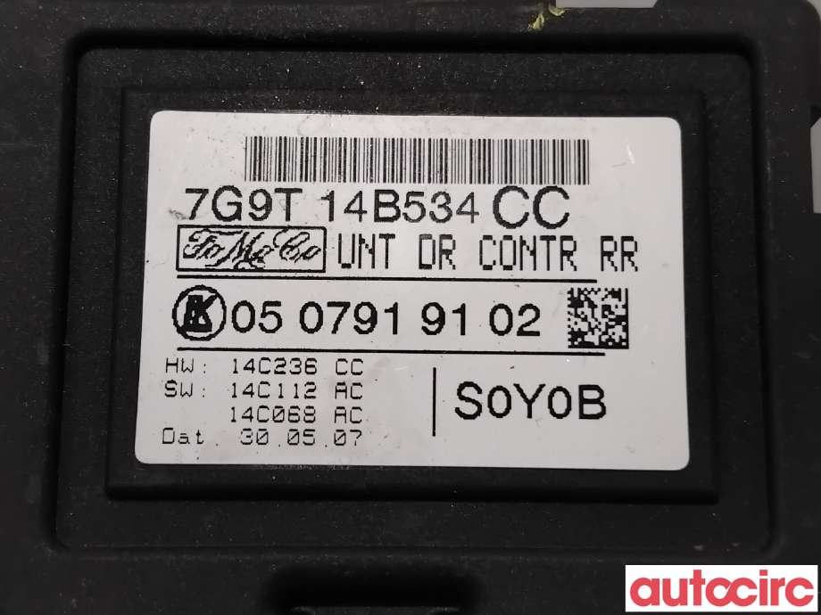 Styreenhet dør venstre foran til Volvo XC70 2008-2013 (Type II, Fase 1)  (VOLVO|31295415||7G9T14B534CC)