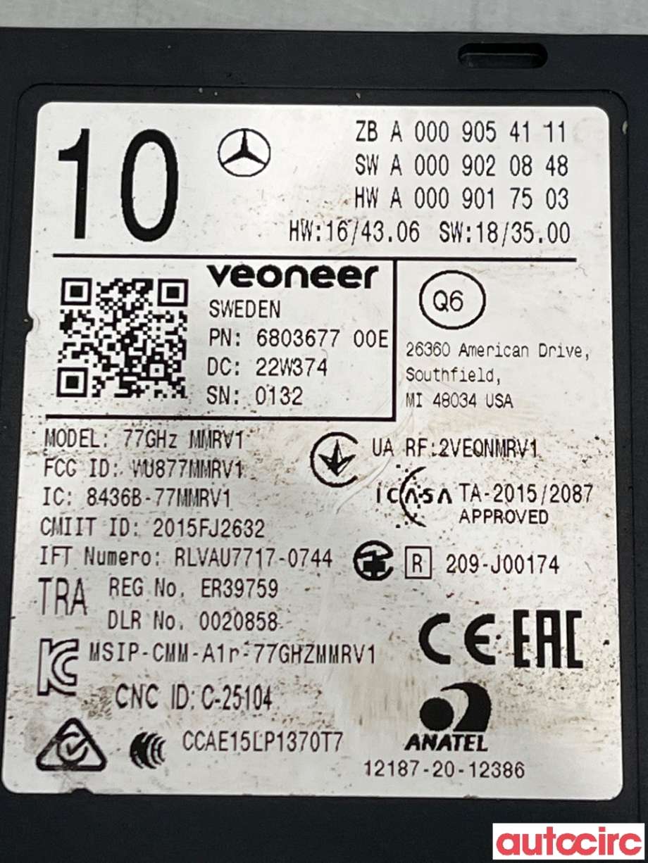 Sensor radar til Mercedes EQC 2019-->>  (MERCEDES|A0009054111)